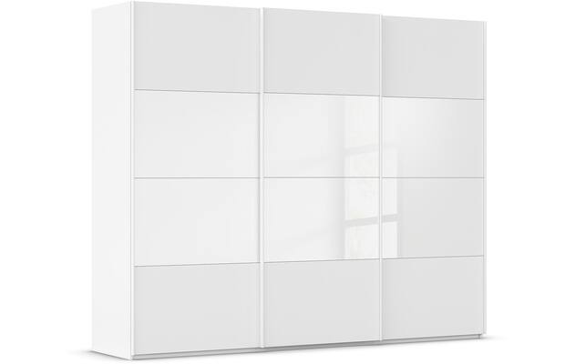 Goossens kledingkast finca combi glans mat glas wit hoogwaardig meubelplaat - 8244414-{merk}-finca-combi-sts-wit-schuifdeuren-02